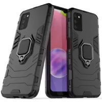 Samsung Galaxy A03s Hybrid Case with Ring Holder - Black