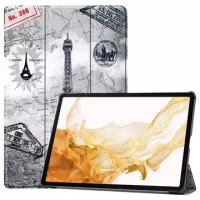 Tri-Fold Series Samsung Galaxy Tab S8+ Smart Folio Case - Eiffel Tower