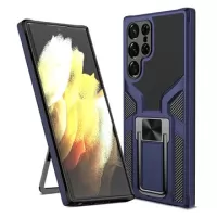 Samsung Galaxy S22 Ultra 5G Hybrid Case with Metal Kickstand - Dark Blue