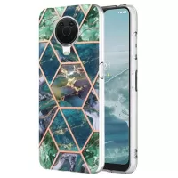 Marble Pattern Electroplated IMD Nokia G10/G20 TPU Case - Green / Blue