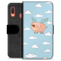 Samsung Galaxy A20e Premium Wallet Case - Flying Pig