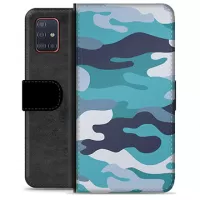 Samsung Galaxy A51 Premium Wallet Case - Blue Camouflage