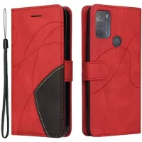 Bi-Color Series Motorola Moto G50 Wallet Case - Red