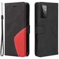 Bi-Color Series Samsung Galaxy A72 5G Wallet Case - Black