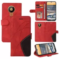 Bi-Color Series Nokia 5.3 Wallet Case - Red