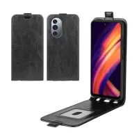 Motorola Edge 30 Ultra Vertical Flip Case with Card Holder - Black