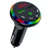 RGB LED Bluetooth FM Transmitter / Car Charger F13 with 2x USB