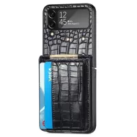 Crocodile Series Samsung Galaxy Z Flip4 Wallet Case - Black