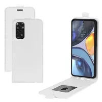 Motorola Moto G22 Vertical Flip Case with Card Holder - White