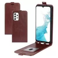 Samsung Galaxy A23 5G Vertical Flip Case with Card Slot - Brown