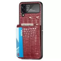 Crocodile Series Samsung Galaxy Z Flip4 Wallet Case - Red