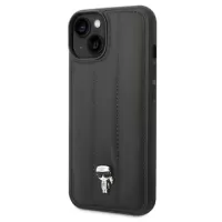 Karl Lagerfeld Quilted Puffy Ikonik Logo iPhone 14 Plus Hybrid Case - Black