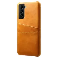 Samsung Galaxy S22 5G KSQ Coated Plastic Case with Card Slots - Orange
