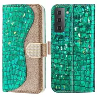 Croco Bling Series Samsung Galaxy S23 5G Wallet Case - Green