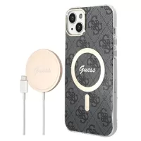 Guess 4G Edition Bundle Pack iPhone 14 Case & Wireless Charger - Black