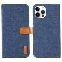 Jeans Series iPhone 14 Pro Wallet Case - Dark Blue