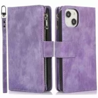 iPhone 14 Wallet Case with Wrist & Shoulder Strap - Light Purple
