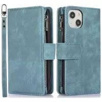 iPhone 14 Wallet Case with Wrist & Shoulder Strap - Baby Blue