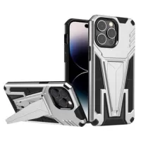 V-Shaped Magnetic iPhone 14 Pro Max Hybrid Case - Silver