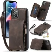 Caseme C20 Zipper Pocket iPhone 14 Plus Hybrid Case - Brown