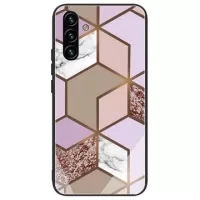 Samsung Galaxy A04s/A13 5G Marble Pattern Hybrid Case - Brown / Pink