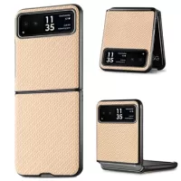 Motorola Razr 40 Hybrid Case - Carbon Fiber - Beige