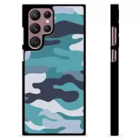 Samsung Galaxy S22 Ultra 5G Protective Cover - Blue Camouflage