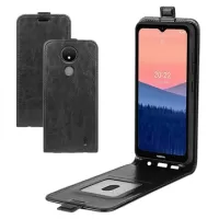 Nokia C21 Vertical Flip Case with Card Holder - Black