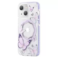 Kingxbar Butterfly Shiny iPhone 14 Hybrid Case - Purple