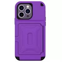 iPhone 14 Pro Max Hybrid Case with Hidden Mirror & Card Slot - Purple