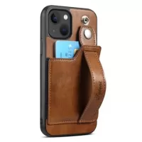 Suteni H12 iPhone 14 Plus Case with Card Slot & Hand Strap - Brown