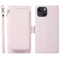 iPhone 14 Plus 2-in-1 Magnetic Wallet Case with Zipper - Light Purple