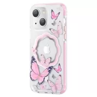 Kingxbar Butterfly Shiny iPhone 14 Plus Hybrid Case - Pink