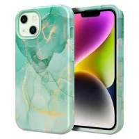 Stylish Gradient iPhone 14 Plus Hybrid Case - Marble - Green