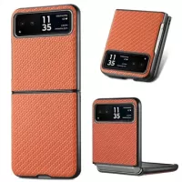 Motorola Razr 40 Hybrid Case - Carbon Fiber - Brown