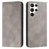 Business Style Samsung Galaxy S23 Ultra 5G Wallet Case - Grey