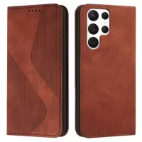 Business Style Samsung Galaxy S23 Ultra 5G Wallet Case - Brown