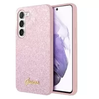 Guess Glitter Flakes Metal Logo Samsung Galaxy S23+ 5G Hybrid Case - Pink