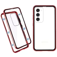 Samsung Galaxy S23+ 5G Magnetic Case with Tempered Glass - Red