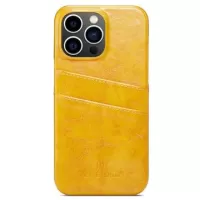 Fierre Shann iPhone 14 Pro Coated Case with Card Holder - Yellow