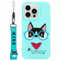 Kiss Series iPhone 14 Pro TPU Case with Strap - Dog