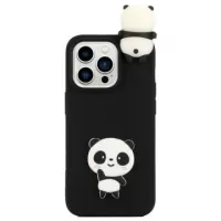 3D Cartoon iPhone 14 Pro Max TPU Case - Black Panda