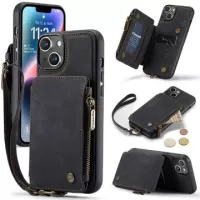 Caseme C20 Zipper Pocket iPhone 14 Plus Hybrid Case - Black