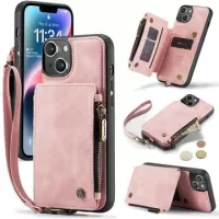 Caseme C20 Zipper Pocket iPhone 14 Plus Hybrid Case - Pink