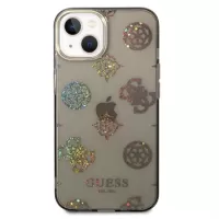 Guess Peony Glitter iPhone 14 Plus Hybrid Case - Black