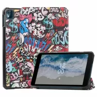 Tri-Fold Series Nokia T10 Smart Folio Case - Graffiti