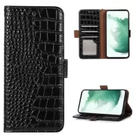Crocodile Series Samsung Galaxy A04 Wallet Leather Case with RFID - Black