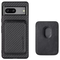 Google Pixel 7 Magnetic Case with Card Holder - Carbon Fiber - Black