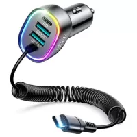 Joyroom JR-CL19 4-in-1 Fast Car Charger with USB-C Cable - 60W - Black