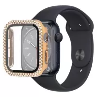 Rhinestone Decorative Apple Watch Series 8/7 Case with Screen Protector - 45mm - Gold